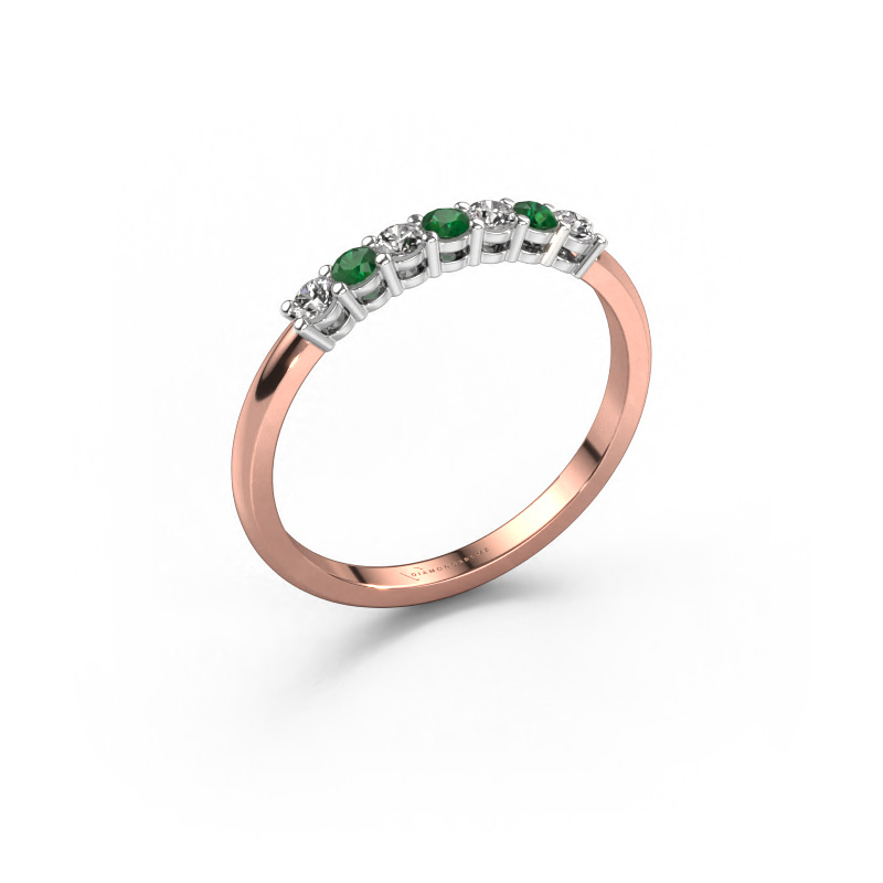 Image of Ring Michelle 7 585 rose gold Emerald 2 mm