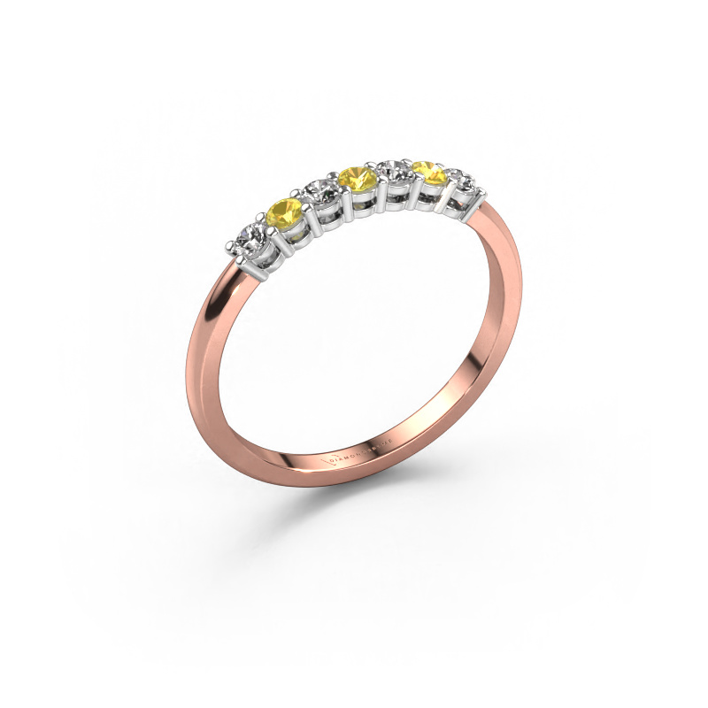 Image of Ring Michelle 7 585 rose gold Yellow sapphire 2 mm