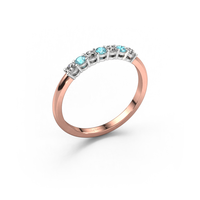 Image of Ring Michelle 7 585 rose gold Blue topaz 2 mm