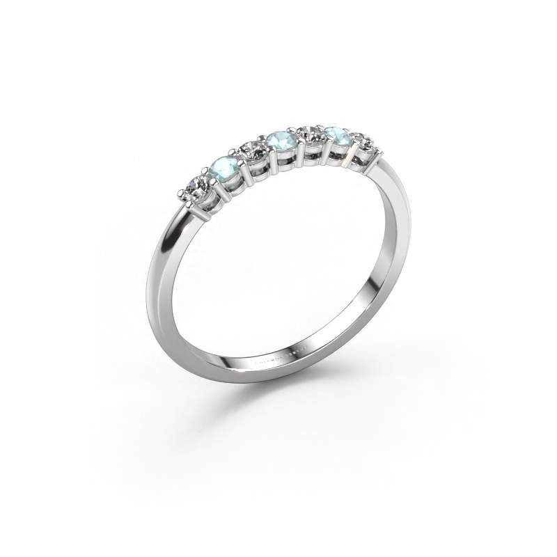 Image of Ring Michelle 7 585 white gold Aquamarine 2 mm
