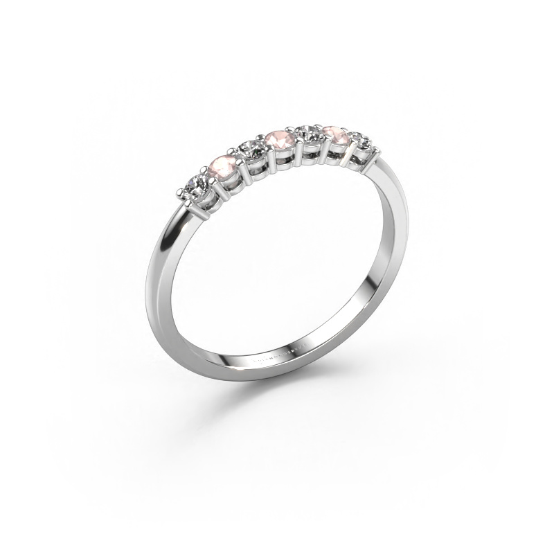 Image of Ring Michelle 7 585 white gold Morganite champagne 2 mm