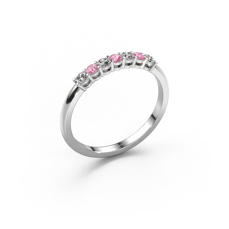 Image of Ring Michelle 7 585 white gold Pink sapphire 2 mm