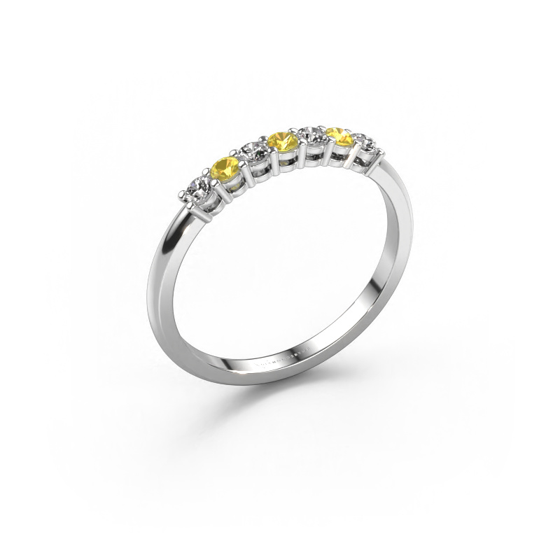 Image de Bague Michelle 7 950 platine Saphir jaune 2 mm