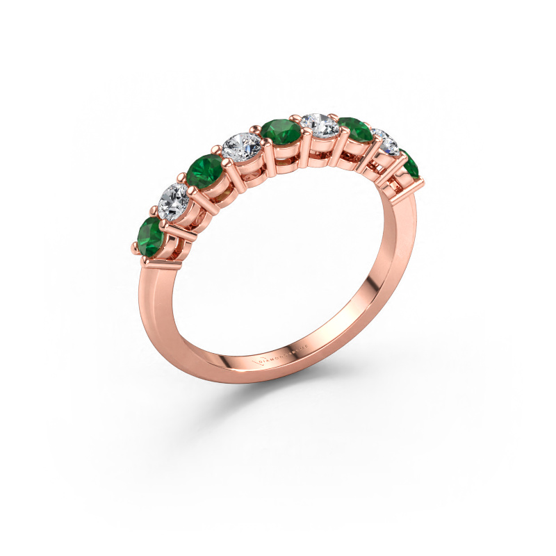 Immagine di Anello Michelle 9 585 oro rosa Smeraldo 2.7 mm