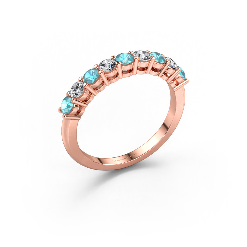 Immagine di Anello Michelle 9 585 oro rosa Topazio blu 2.7 mm