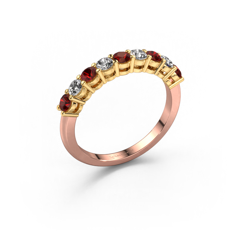Image of Ring Michelle 9 585 rose gold Garnet 2.7 mm