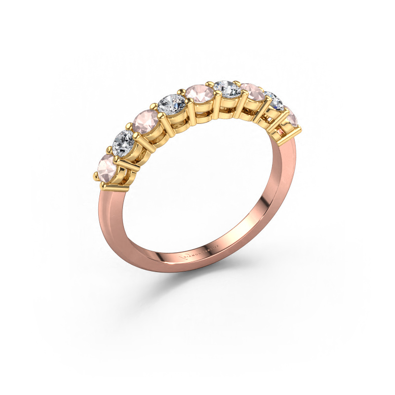 Image of Ring Michelle 9 585 rose gold Morganite champagne 2.7 mm