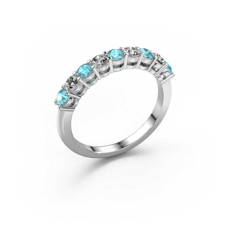 Afbeelding van Ring Michelle 9 950 platina Blauw topaas 2.7 mm