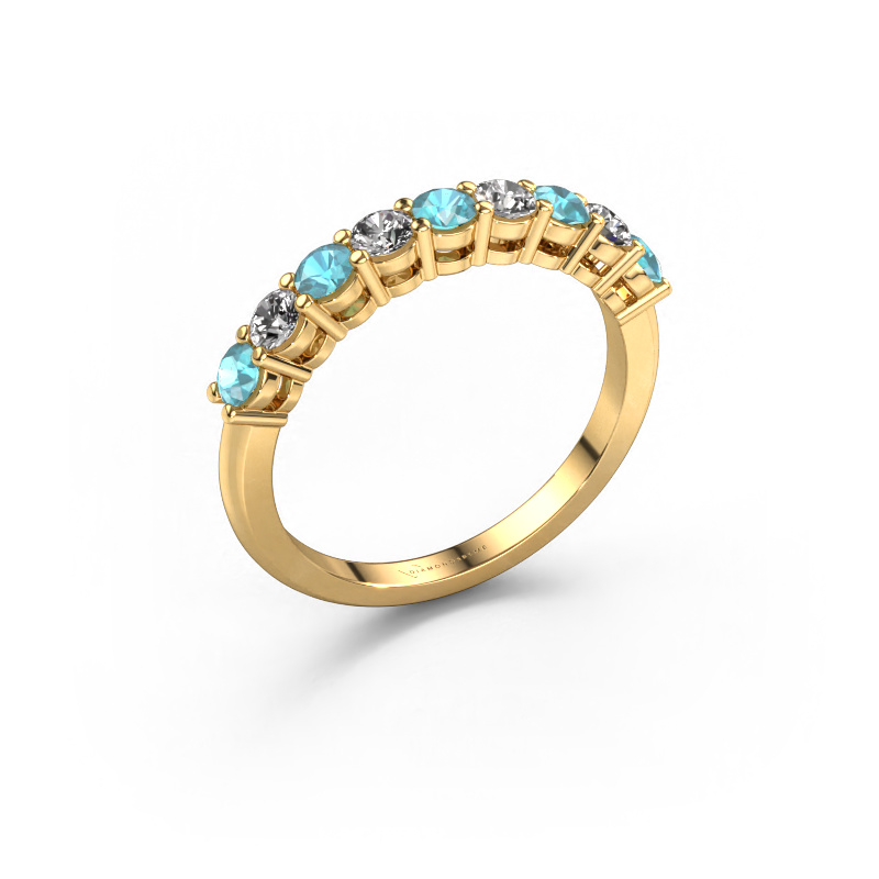 Image de Bague Michelle 9 585 or jaune Topaze bleue 2.7 mm