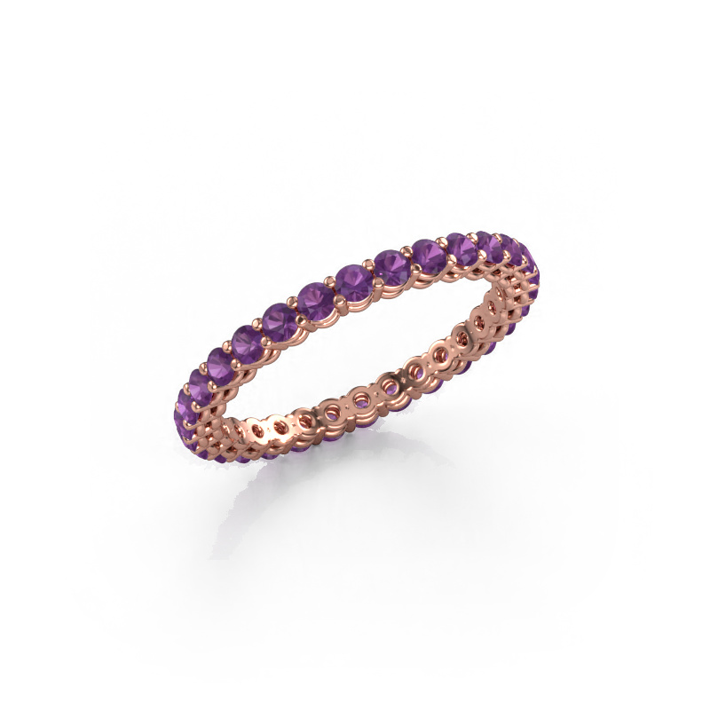 Image of Stackable ring Michelle full 2.0 585 rose gold Amethyst 2 mm