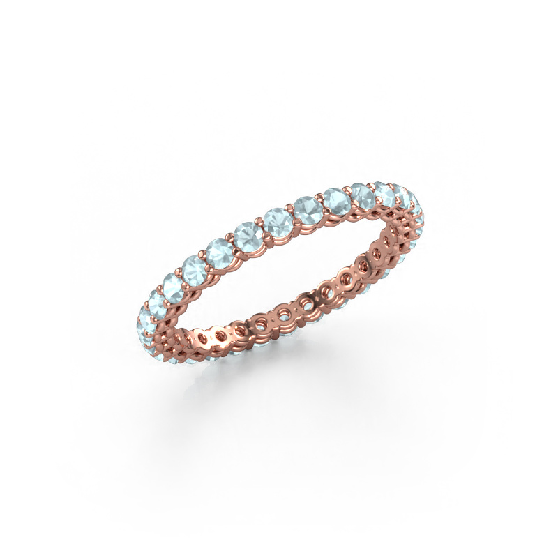 Bild von Vorsteckring Michelle full 2.0 585 Roségold Aquamarin 2 mm