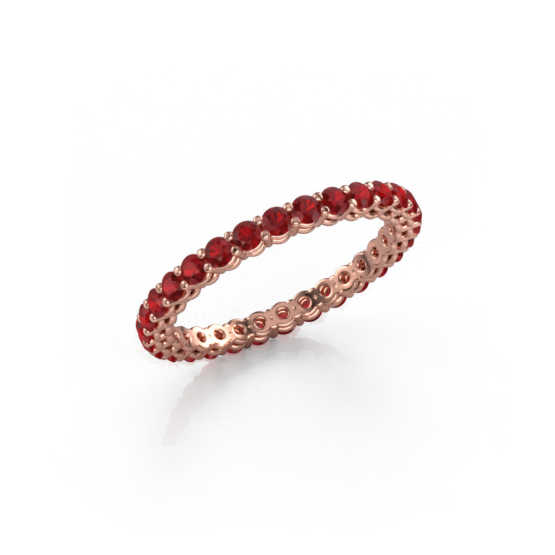Image de Bague superposable Michelle full 2.0 585 or rose Rubis 2 mm
