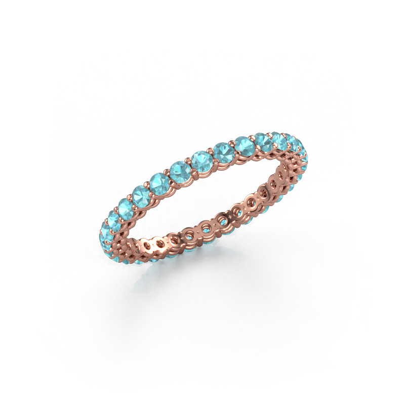 Bild von Vorsteckring Michelle full 2.0 585 Roségold Blau Topas 2 mm