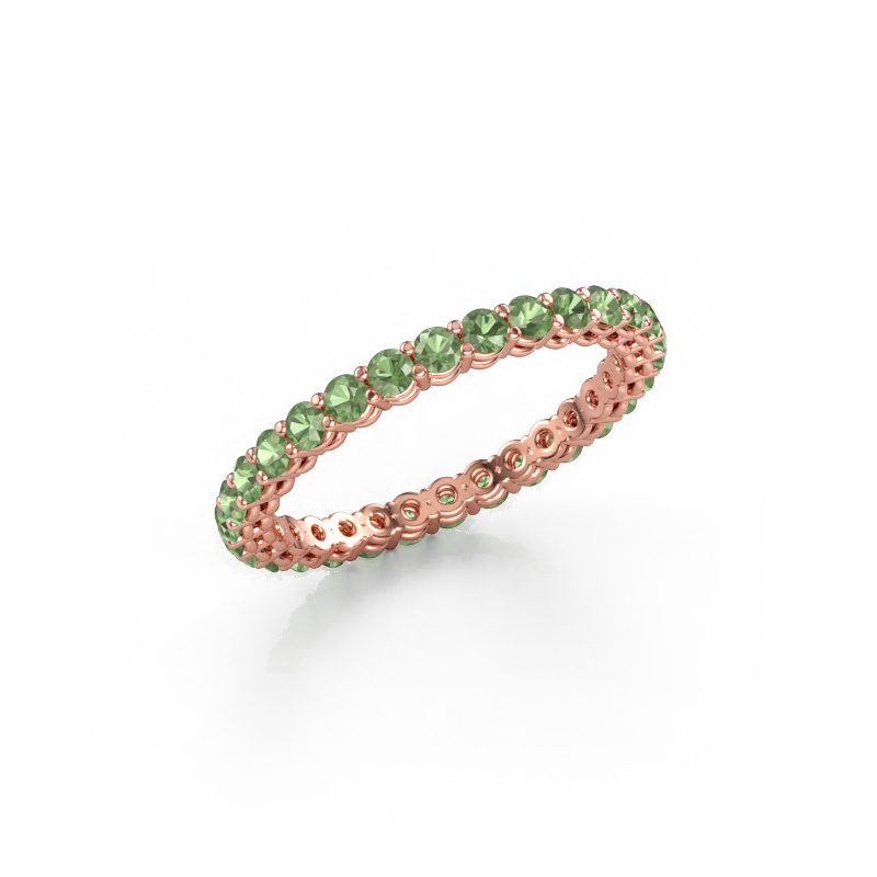 Bild av Stapelbar ring Michelle full 2.0 585 roséguld Grön turmalin 2 mm