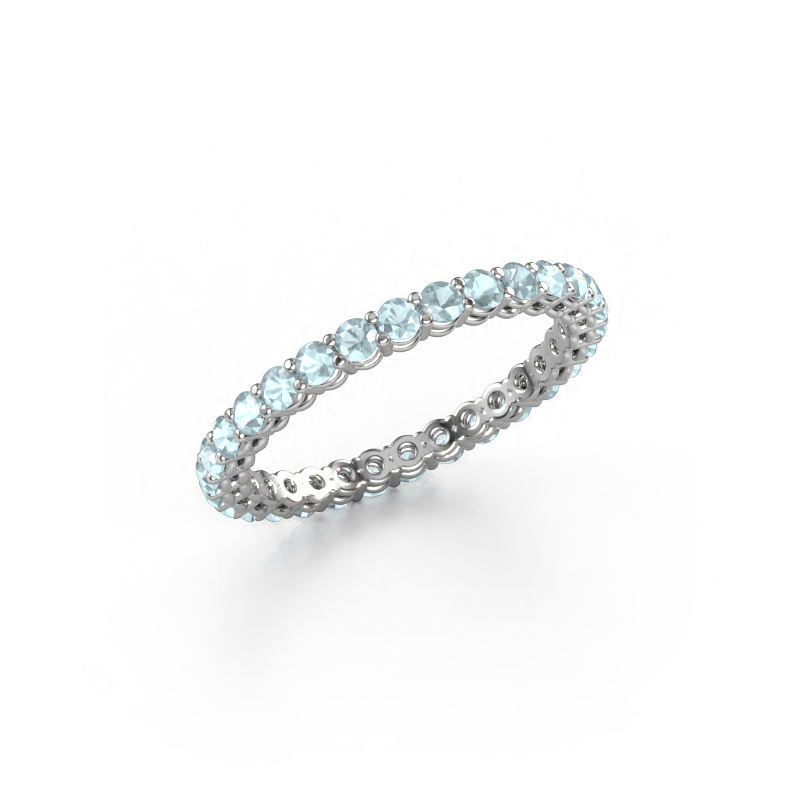Image of Stackable ring Michelle full 2.0 950 platinum Aquamarine 2 mm