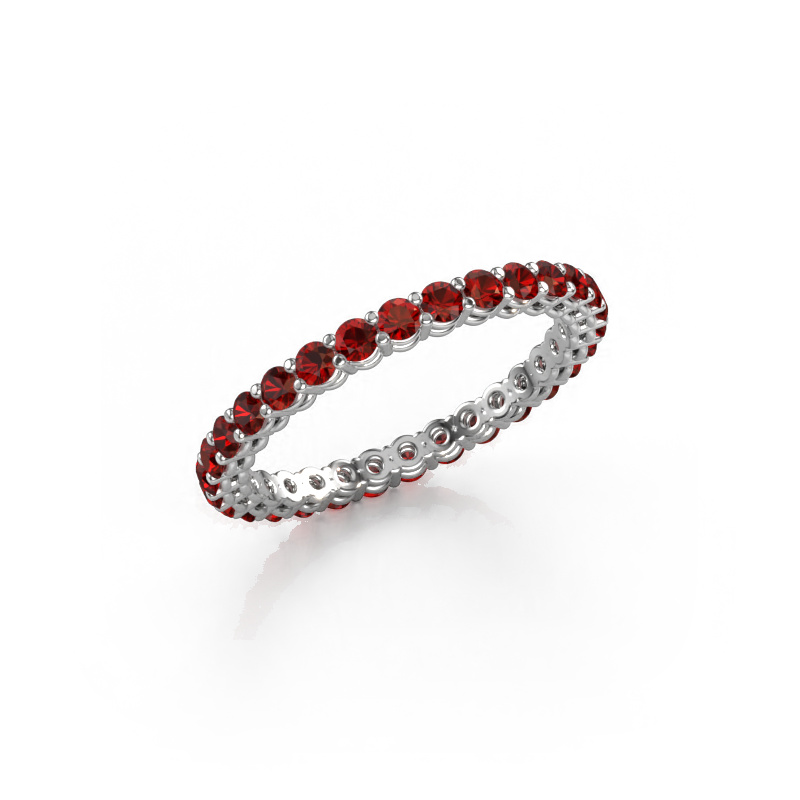 Image of Stackable ring Michelle full 2.0 950 platinum Garnet 2 mm