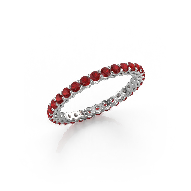 Image of Stackable ring Michelle full 2.0 585 white gold Ruby 2 mm