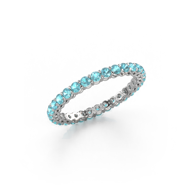 Image of Stackable ring Michelle full 2.0 950 platinum Blue topaz 2 mm
