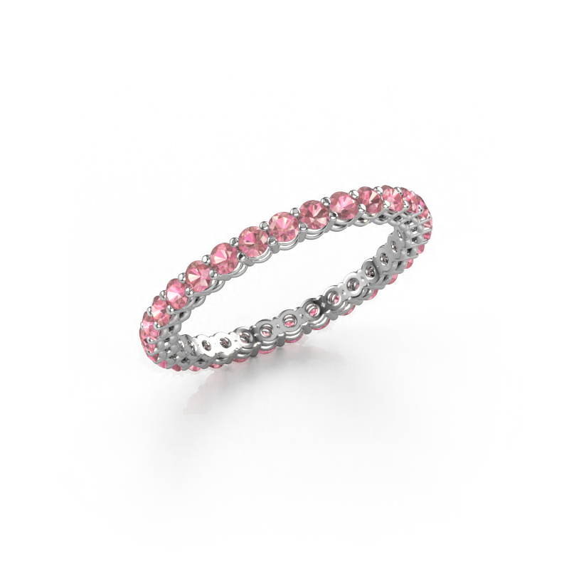 Image of Stackable ring Michelle full 2.0 950 platinum Tourmaline pink 2 mm
