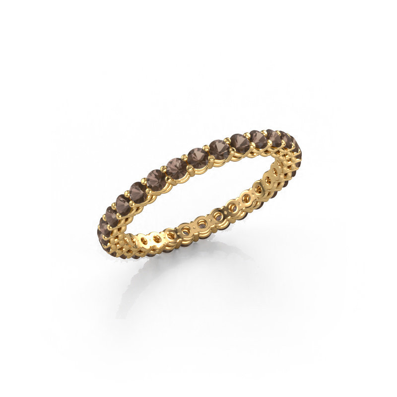 Image of Stackable ring Michelle full 2.0 585 gold Smokey quartz 2 mm