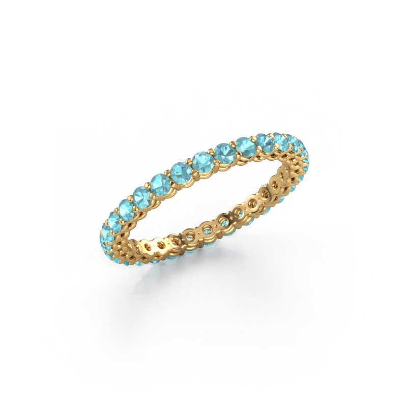 Image of Stackable ring Michelle full 2.0 585 gold Blue topaz 2 mm
