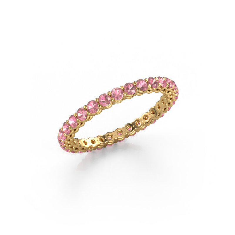 Image of Stackable ring Michelle full 2.0 585 gold Tourmaline pink 2 mm