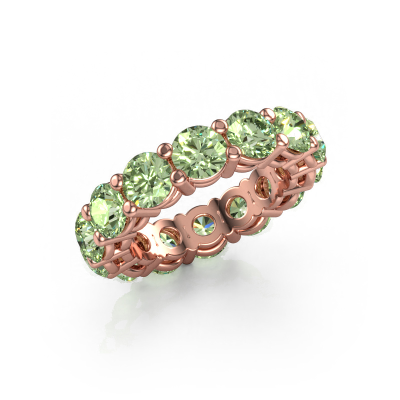 Image of Stackable ring Michelle full 5.0 585 rose gold Green lab grown diamond 5 mm