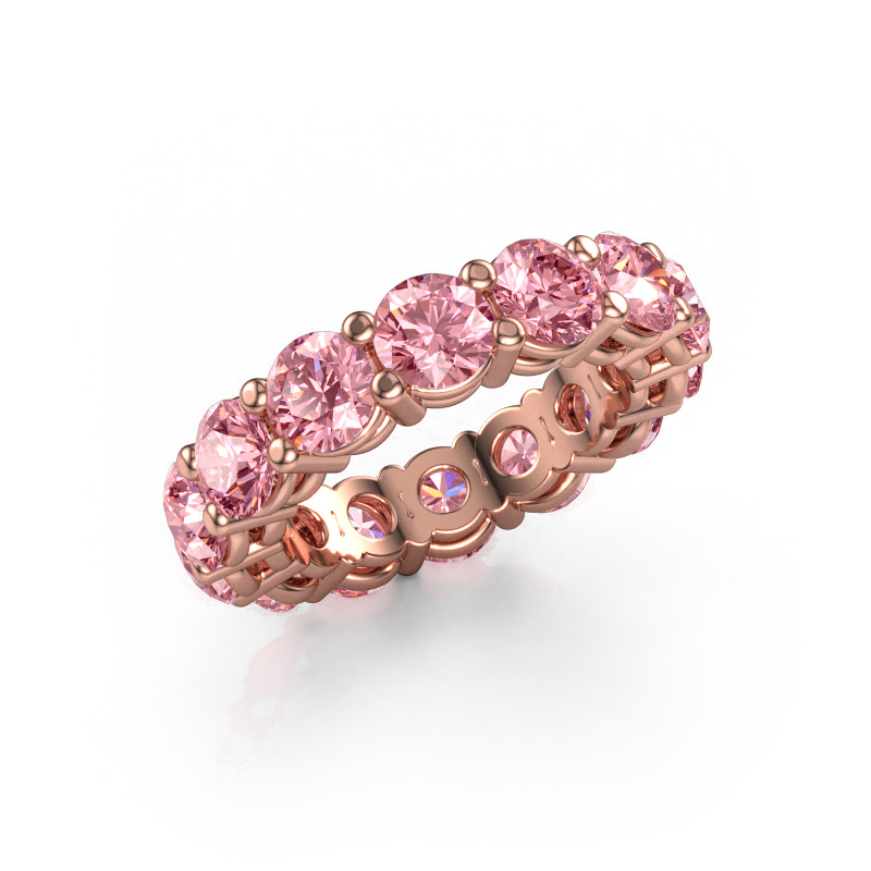 Image of Stackable ring Michelle full 5.0 585 rose gold Pink lab grown diamond 5 mm