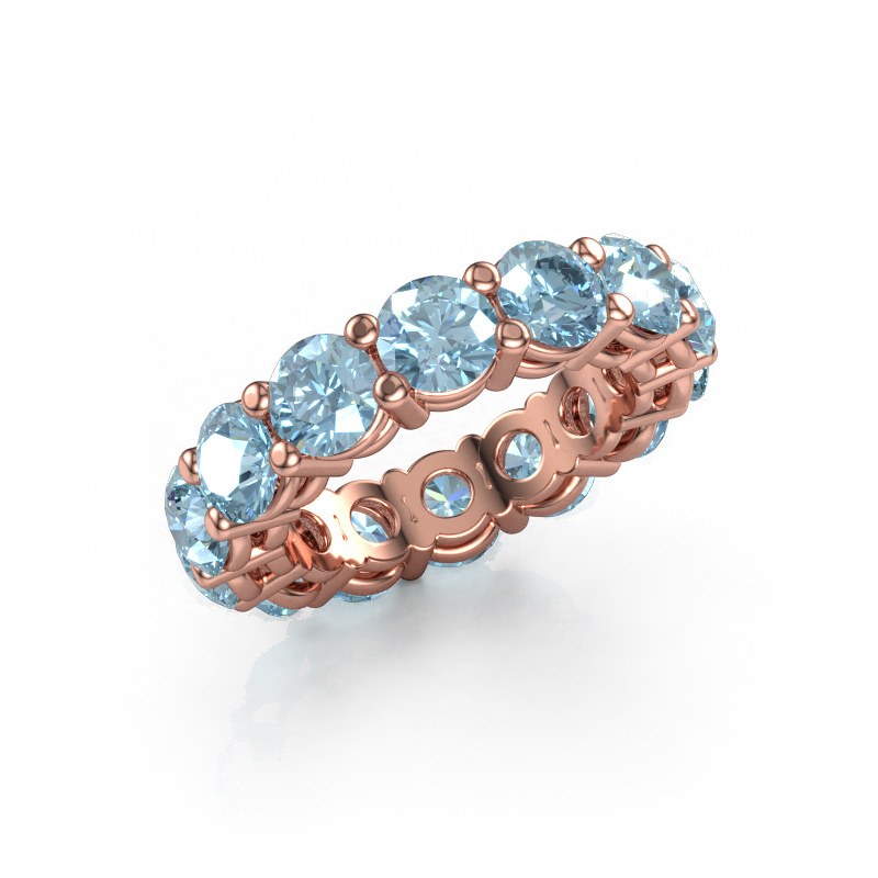 Image of Stackable ring Michelle full 5.0 585 rose gold Blue lab grown diamond 5 mm