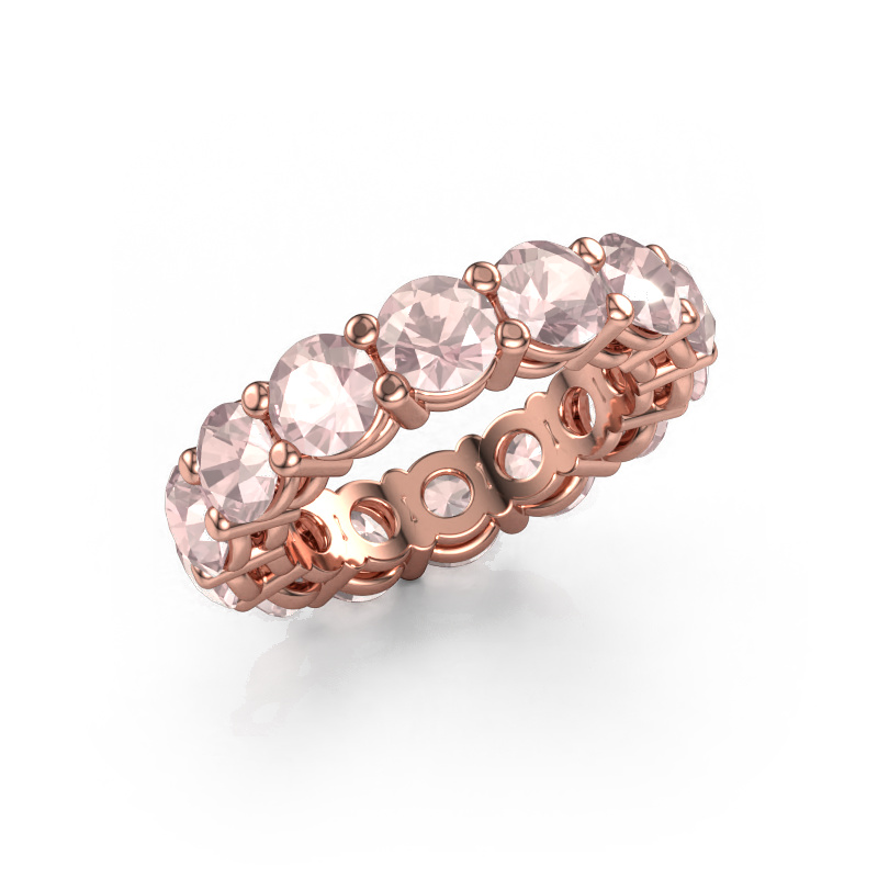 Image of Stackable ring Michelle full 5.0 585 rose gold Morganite champagne 5 mm