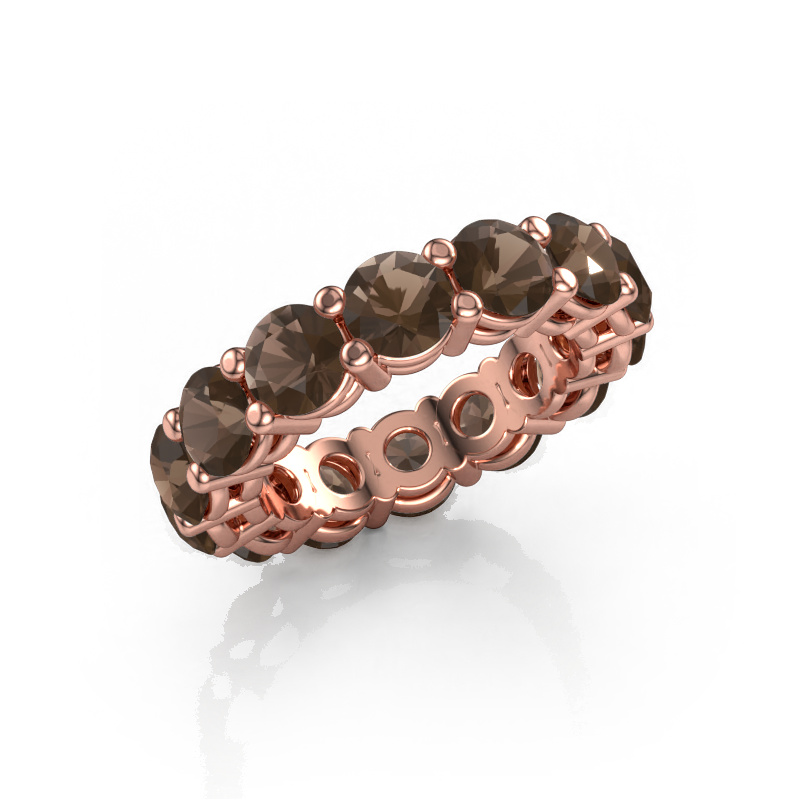 Image of Stackable ring Michelle full 5.0 585 rose gold Smokey quartz 5 mm