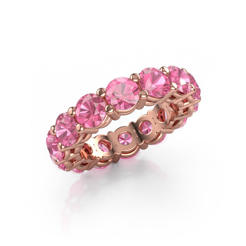 Image of Stackable ring Michelle full 5.0 585 rose gold Pink sapphire 5 mm