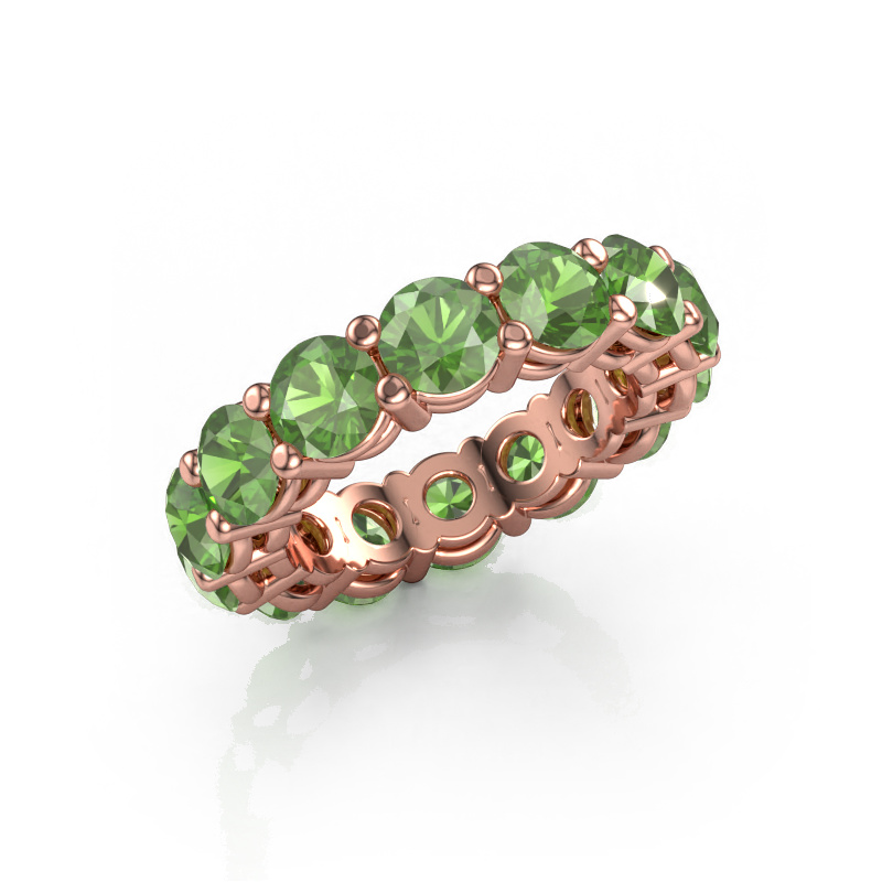 Image of Stackable ring Michelle full 5.0 585 rose gold Tourmaline green 5 mm