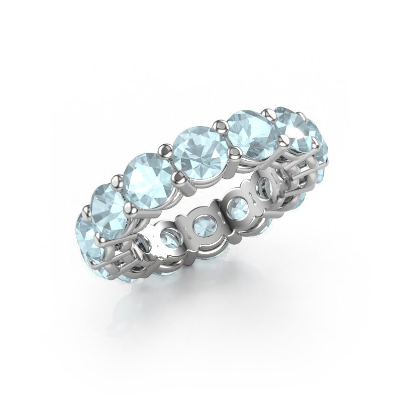 Image of Stackable ring Michelle full 5.0 950 platinum Aquamarine 5 mm