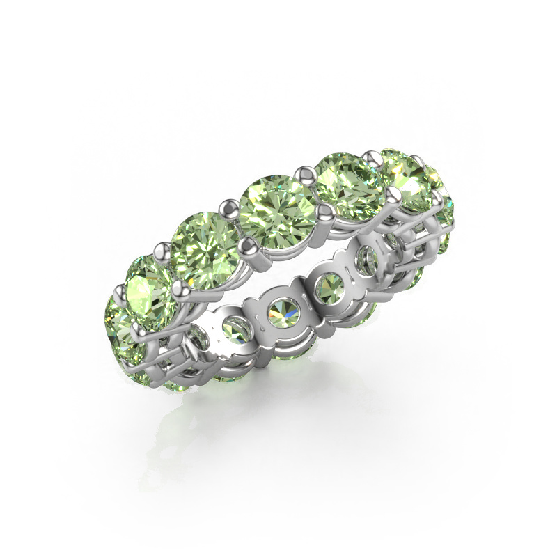 Image of Stackable ring Michelle full 5.0 950 platinum Green lab grown diamond 5 mm