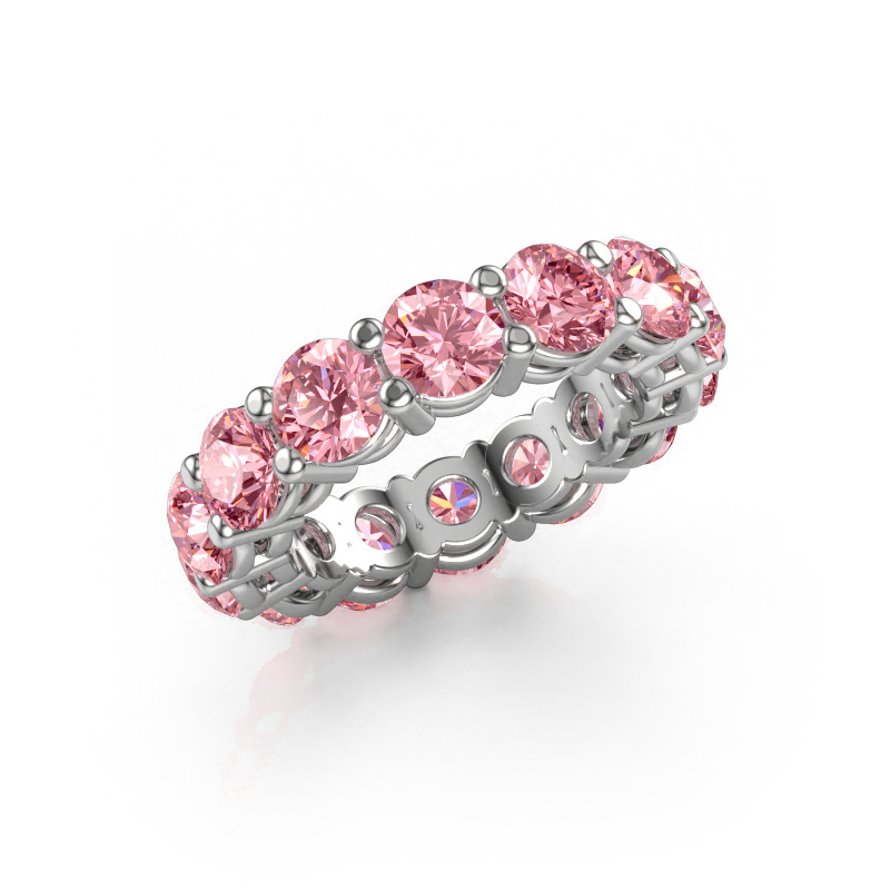 Image of Stackable ring Michelle full 5.0 950 platinum Pink lab grown diamond 5 mm