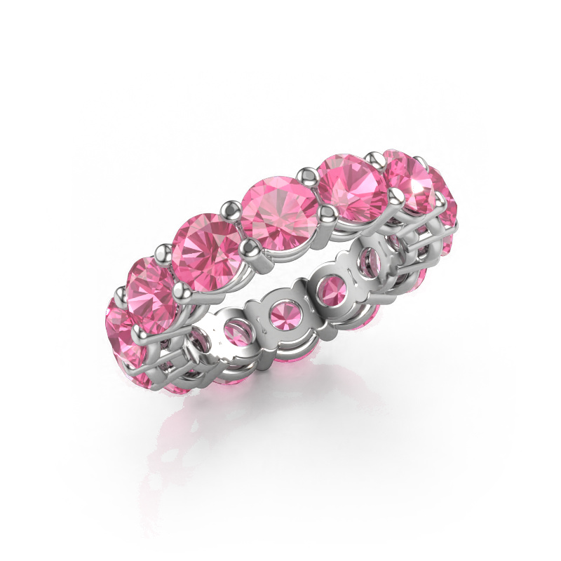 Image of Stackable ring Michelle full 5.0 585 white gold Pink sapphire 5 mm