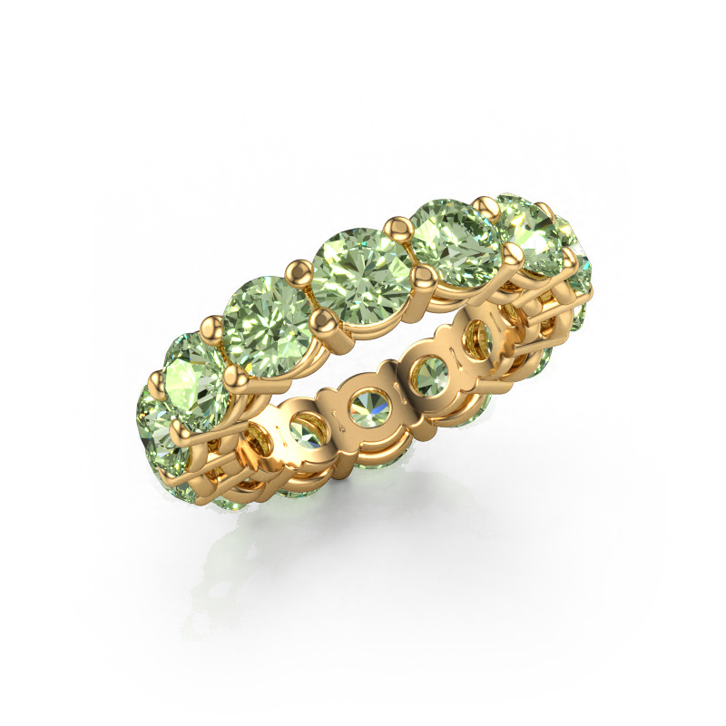 Image of Stackable ring Michelle full 5.0 585 gold Green lab grown diamond 5 mm