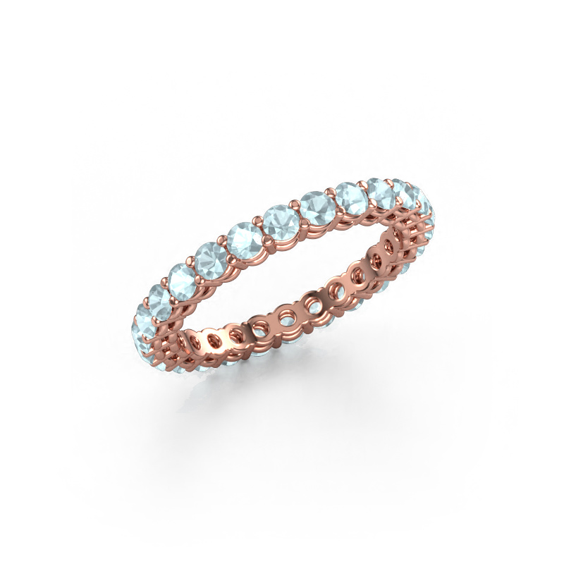 Image of Stackable ring Michelle full 2.4 585 rose gold Aquamarine 2.4 mm