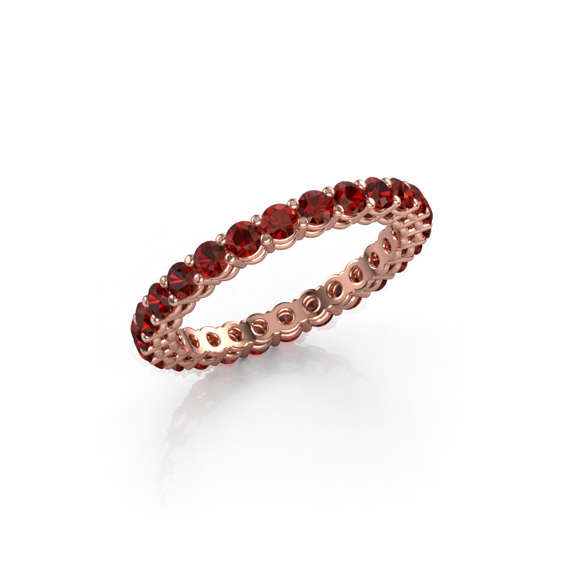 Image of Stackable ring Michelle full 2.4 585 rose gold Garnet 2.4 mm