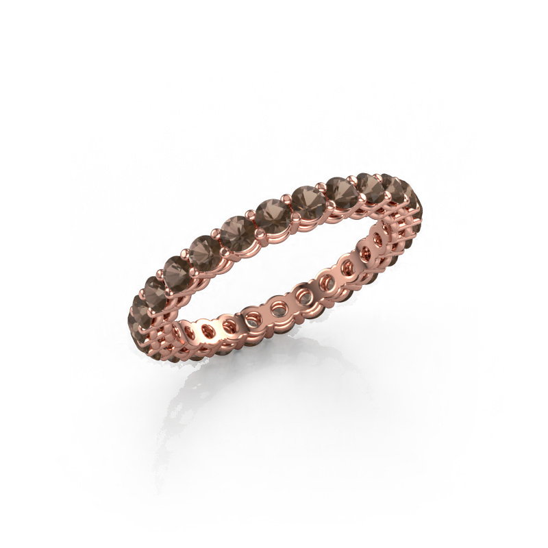 Image of Stackable ring Michelle full 2.4 585 rose gold Smokey quartz 2.4 mm