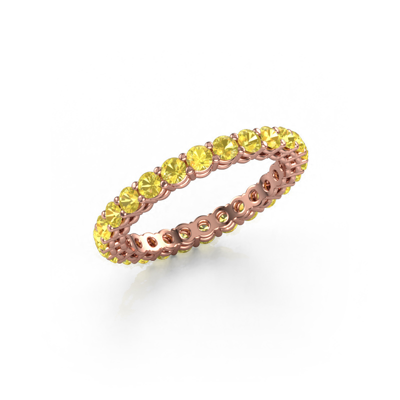 Image de Bague superposable Michelle full 2.4 585 or rose Saphir jaune 2.4 mm