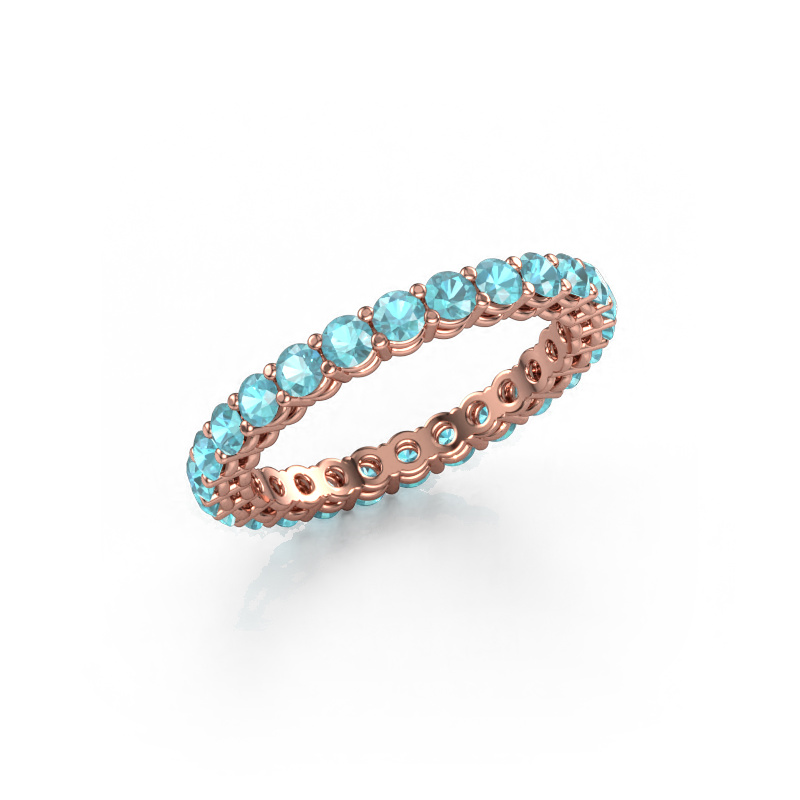Bild von Vorsteckring Michelle full 2.4 585 Roségold Blau Topas 2.4 mm