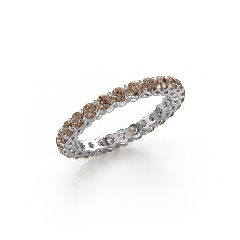 Image of Stackable ring Michelle full 2.4 950 platinum Brown diamond 1.43 crt