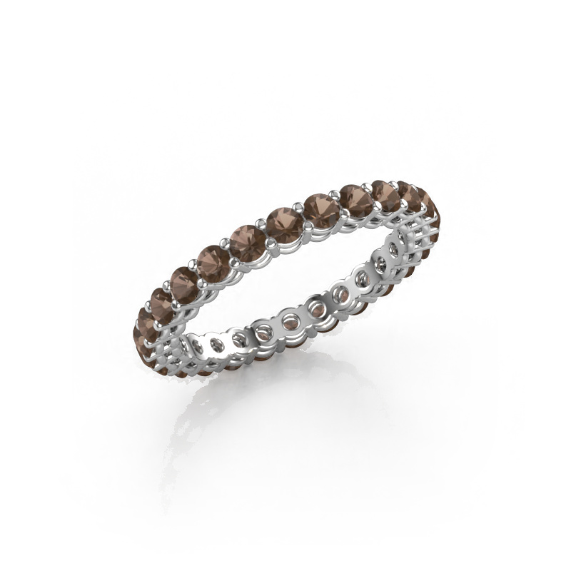 Image of Stackable ring Michelle full 2.4 585 white gold Smokey quartz 2.4 mm