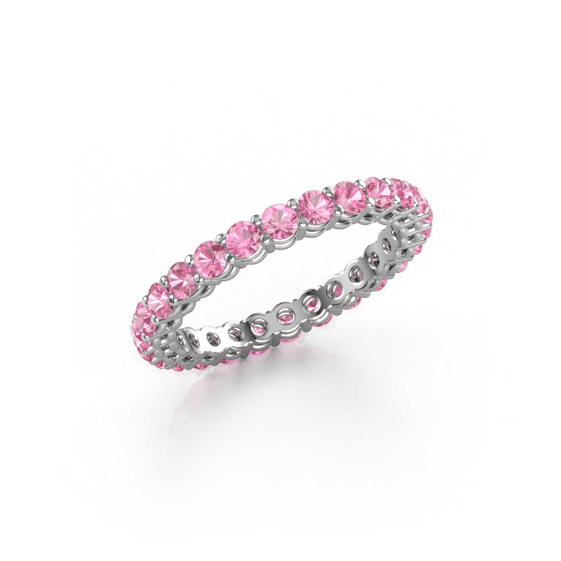 Image of Stackable ring Michelle full 2.4 585 white gold Pink sapphire 2.4 mm