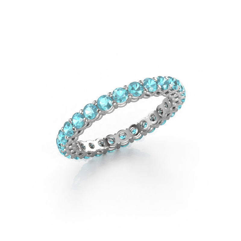 Image de Bague superposable Michelle full 2.4 950 platine Topaze bleue 2.4 mm