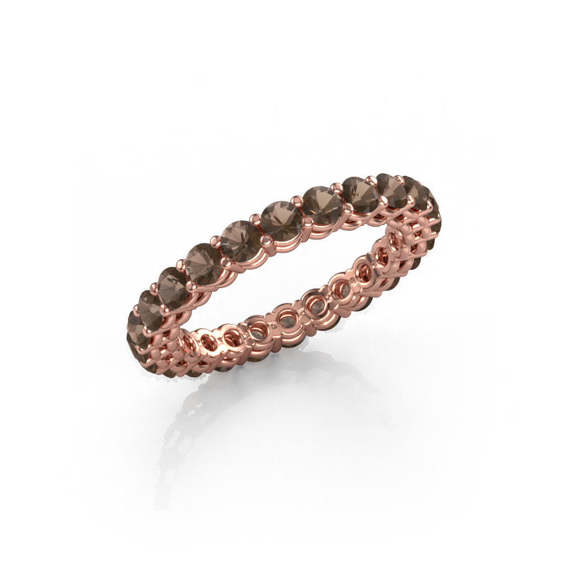 Image of Stackable ring Michelle full 2.7 585 rose gold Smokey quartz 2.7 mm