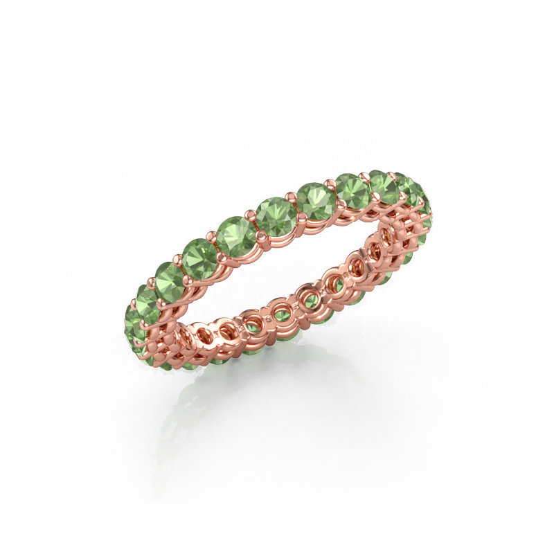 Bild av Stapelbar ring Michelle full 2.7 585 roséguld Grön turmalin 2.7 mm