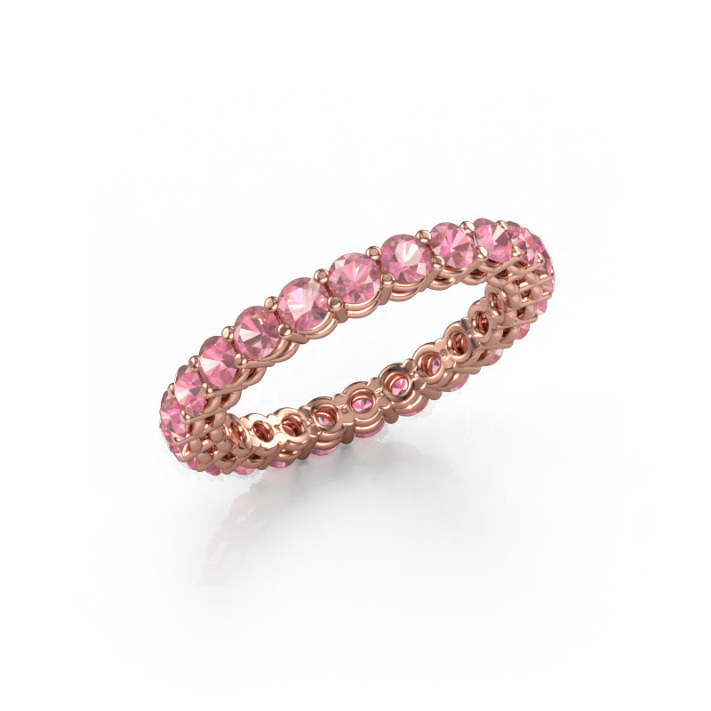Image de Bague superposable Michelle full 2.7 585 or rose Rose tourmaline 2.7 mm
